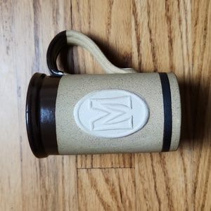 Madrigal Stoneware England stoneware pottery initial letter 'M' mug